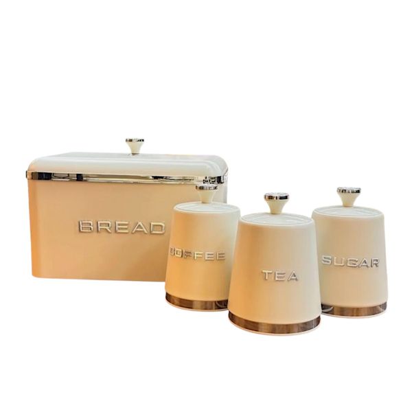 Bread Bin with 3pcs Canisters - Beige