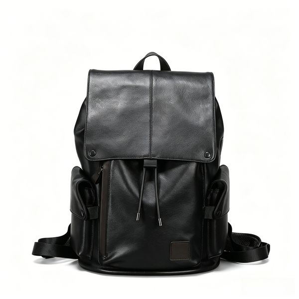 Genuine Leather Backpack For Men, Large Capacity Casual Travel Daypack