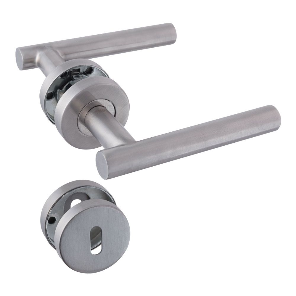 Yale Stainless Steel Tubular Handles On Rose StraightExt. Shop