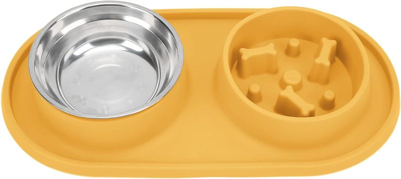 3-in-1 Anti Skid Pet Bowl for Water and Slow Feeding