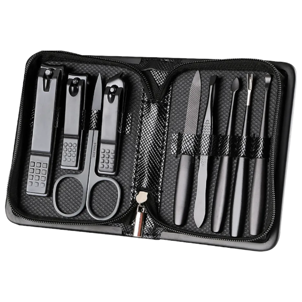 9Piece Stainless Steel Personal Manicure &amp; Pedicure Tool Set - Black
