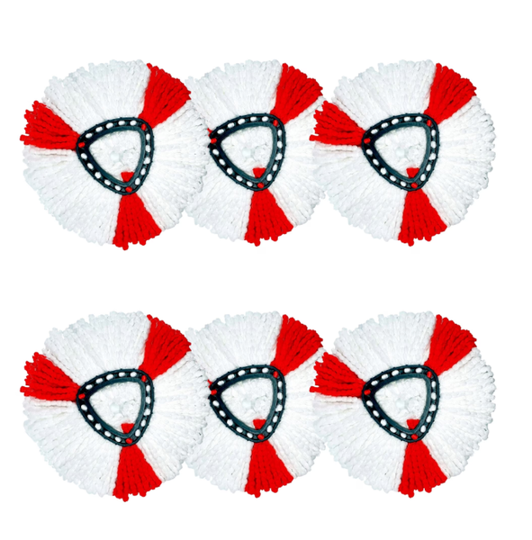 6-Pack Easy-Twist Mop Refill Packs For use with spin mops 2-in-1 design