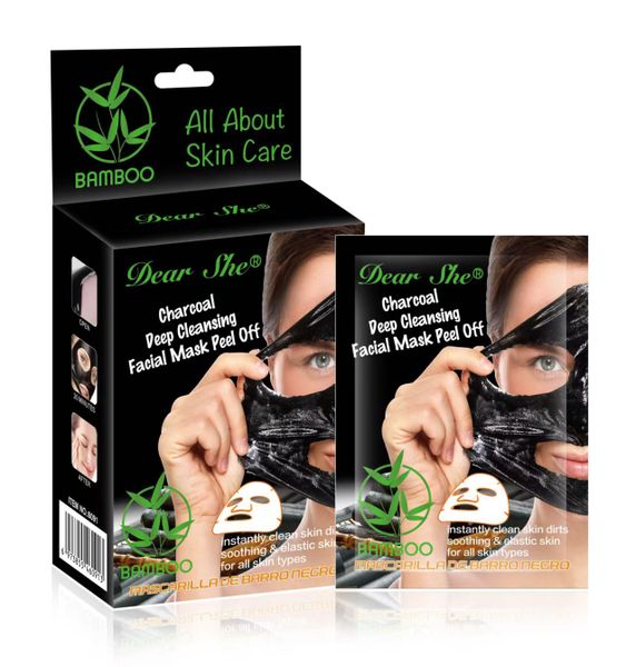 Dear She Charcoal cleansing Mask peel off BAMBOO - 10 Pieces