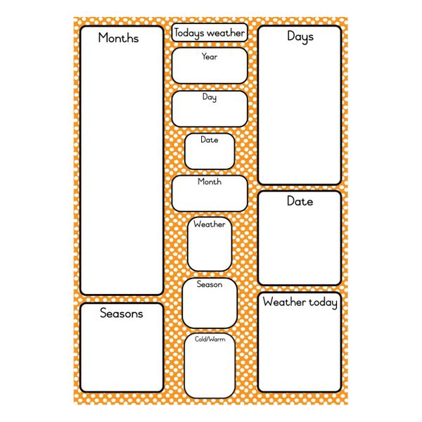 Date &amp; Weather Chart (Afrikaans) (50pc)