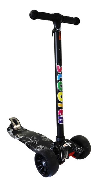 Kids Black Lighting Pattern 3 Wheel Scooter With image