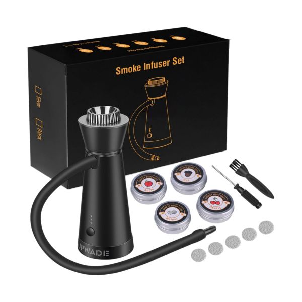 3-Level Portable Food Smoking Gun Kit - Infuser Smoker with 4 Wood Chips