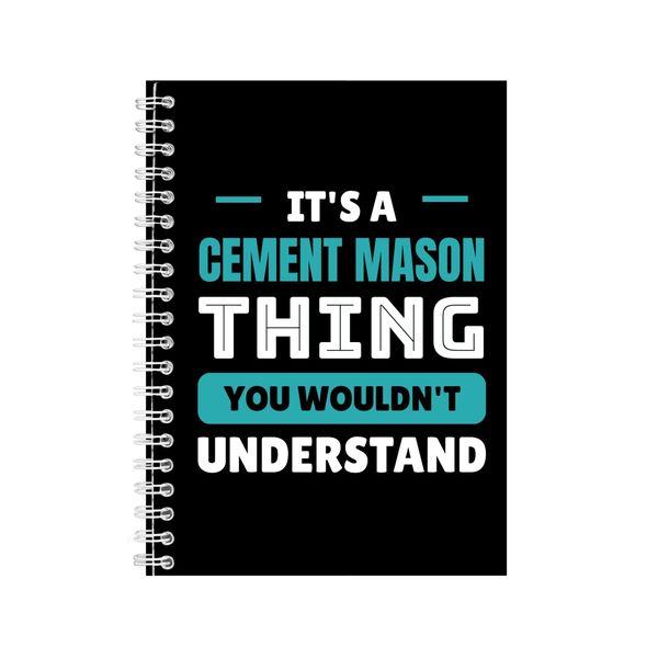 Cement Mason A5 Notebook Spiral and Lined Job Quote Graphic Notepad Gift250