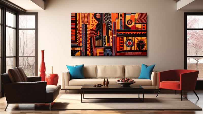 Canvas Wall Art - Tribal Tapestry Abstract - HD0243