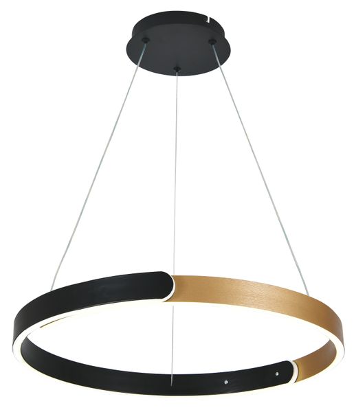 Bright Star PEN252 CCT Integrated LED Pendant - Matt Black &amp; Brushed Brass