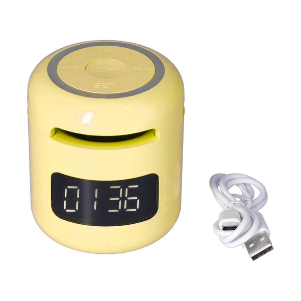 JM01 BT Clock Speaker Adjustable Portable Radio with LED Screen Yellow
