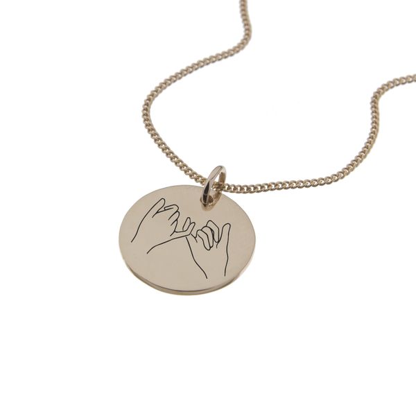 Rose Gold Pinky Promise Necklace with 'Forever' Engraved on the Back