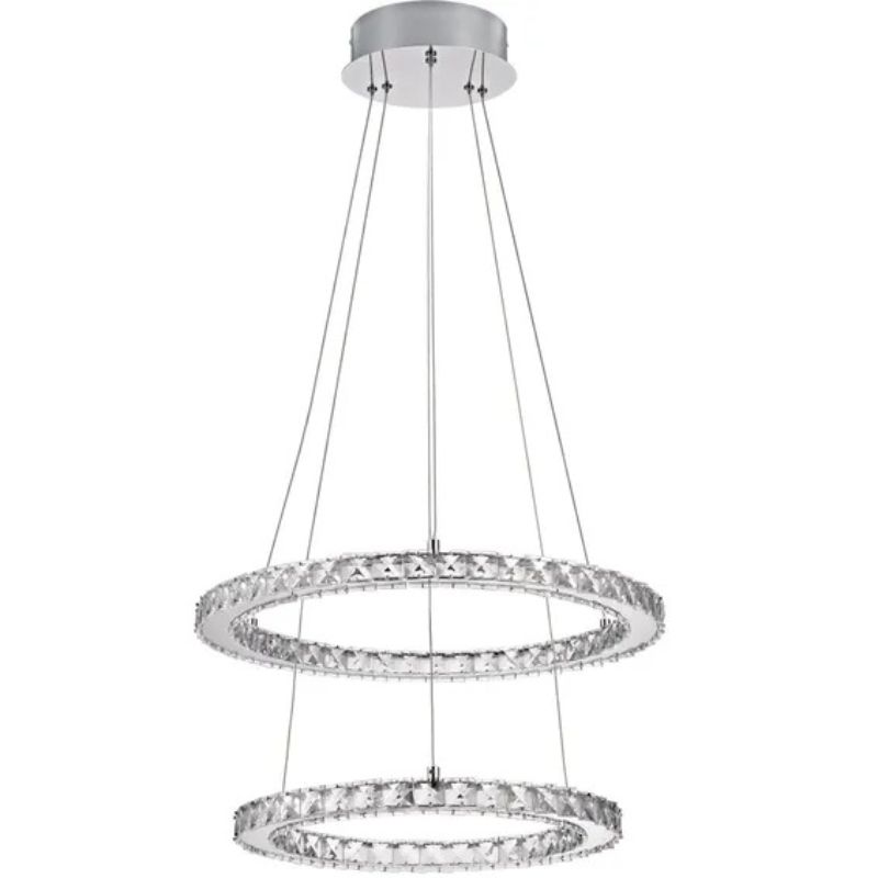 Inspire pendant lamp led x2 warm white d52cm metal chrome shoshone