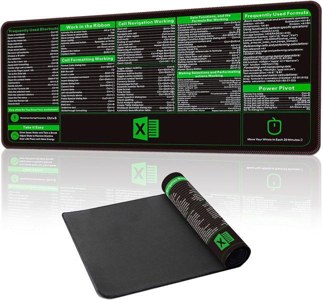 Gaming Office Mouse Pad Anti-Slip Base Extended Mouse Mat, Shortcut Keys 1
