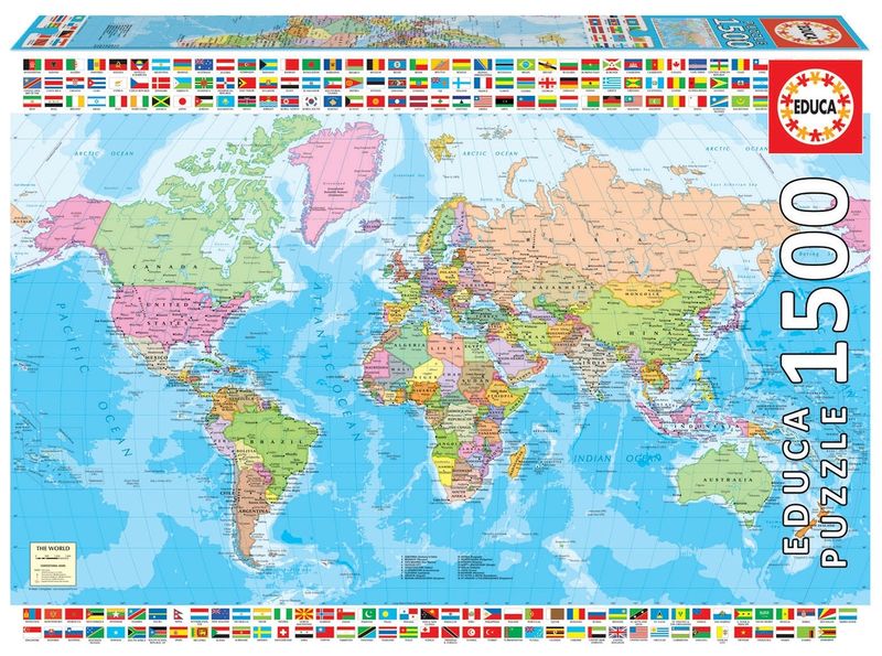 Educa Political Worldmap 1500 Piece Puzzle