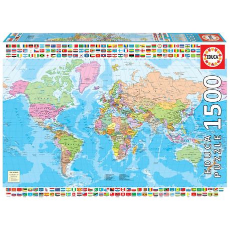 Educa Political Worldmap 1500 Piece Puzzle Image