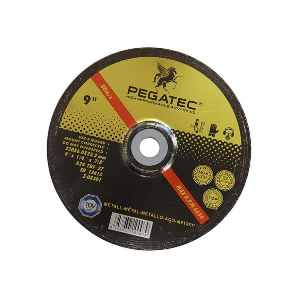 PEGATEC Steel Abrasive Grinding Disc 230mm x 6mm x 22.2mm