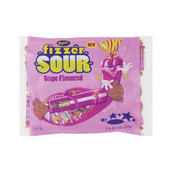 Beacon- 100 Mini Fizzer Sour Grape Flavoured Sweets 6 X 740g | Shop ...