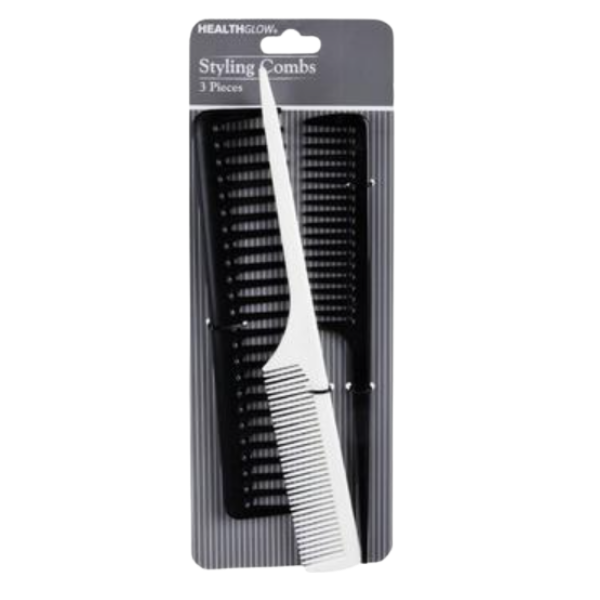 Health Glow - 3 Piece Styling Comb Set - Pack of 3