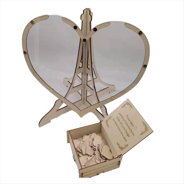 Wedding Guest Book Alternative Wedding Decor 3D Engraved Guestbook B