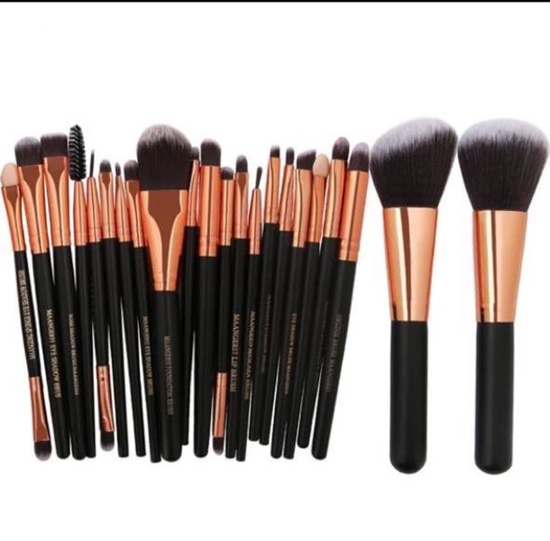 Synergy360 - 22 Piece Makeup Brush Set- Black / Rose Gold