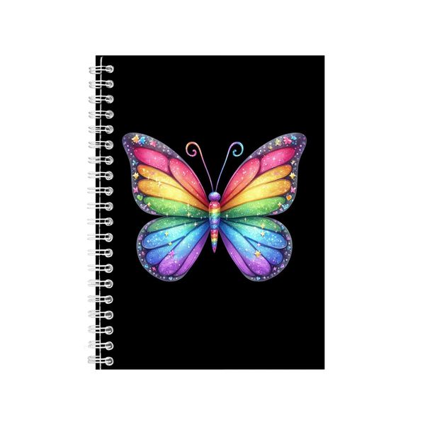 Rainbow A5 Notebook Spiral Lined Notepad Glitter image