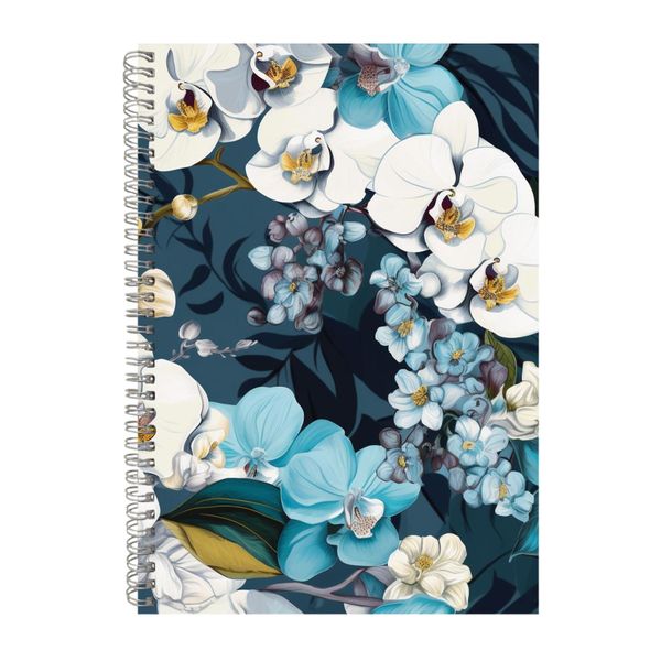 White Lilies And Blue Hydrang Notebook Art Gift Idea Notepad Pad 116