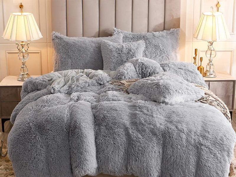 3 Piece Fluffy Comforter Set