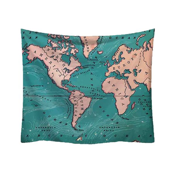 Wall Art World Map Hanging Tapestry for Home D cor