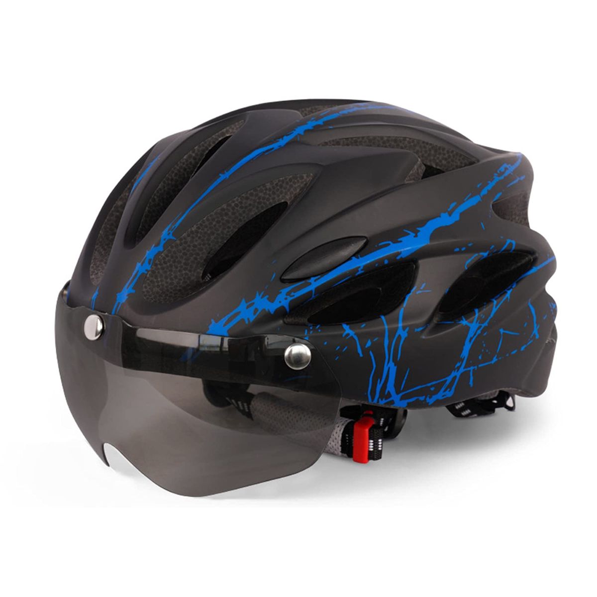 Adult bicycle helmet with magnetic visor, adjustable bicycle helmet