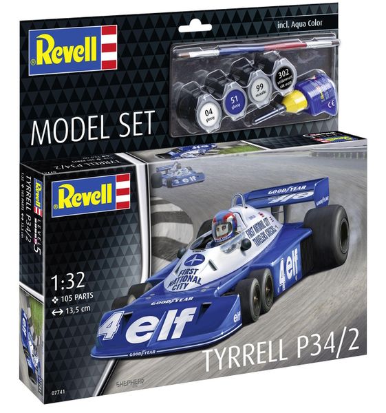 Revell 1/32 Tyrrel P34/2 6-Wheeler Model Kit w/paints, Glue and Brush