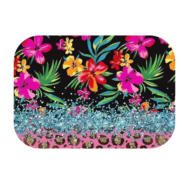 3D Glitter Flowers Printed Mouse Pad