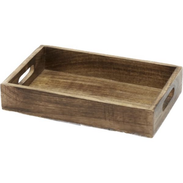 Tawana Wood Square Tray with Handles