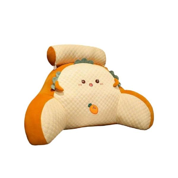 Bedside soft cushion waist support cushion yellow