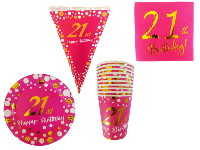 21th Birthday Party Decorations - Pink and Gold