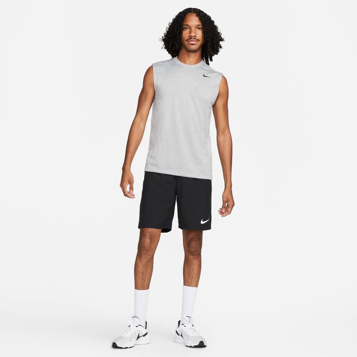 Nike Men's Dri-FIT Legend Sleeveless T Shirt - Black / Grey (in Black ...