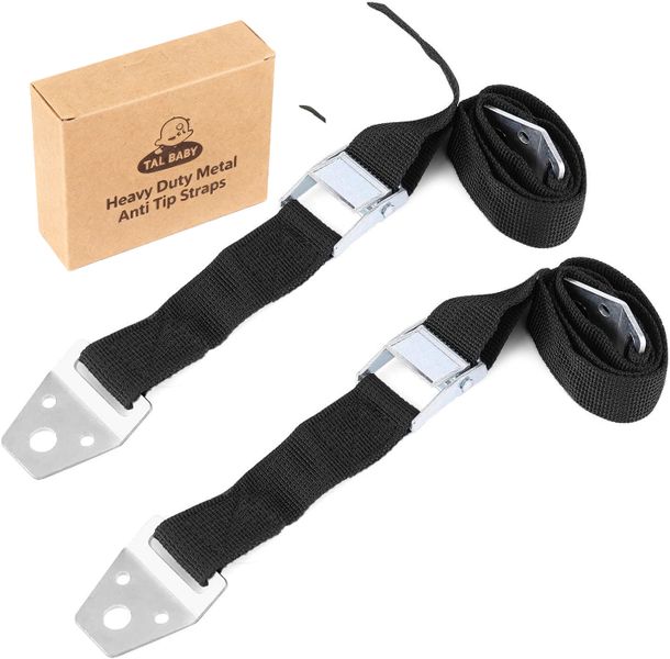 2 Pack Heavy Duty Metal Anti Tip Straps