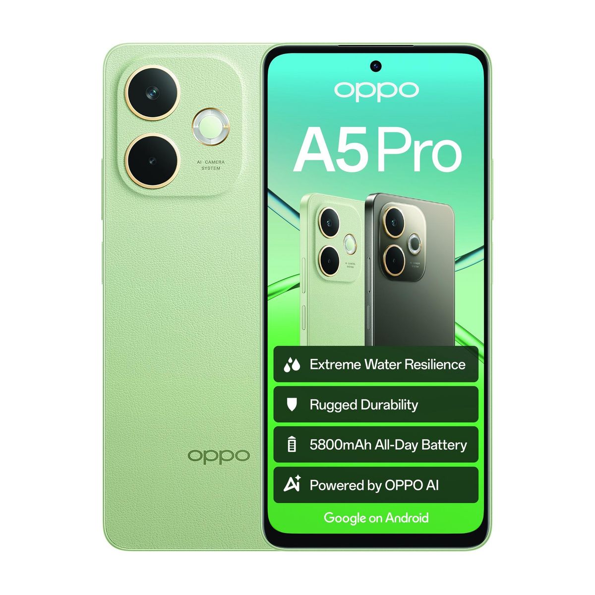 OPPO A5 Pro 256GB LTE Dual Sim - Olive Green + Encobuds3 Pro