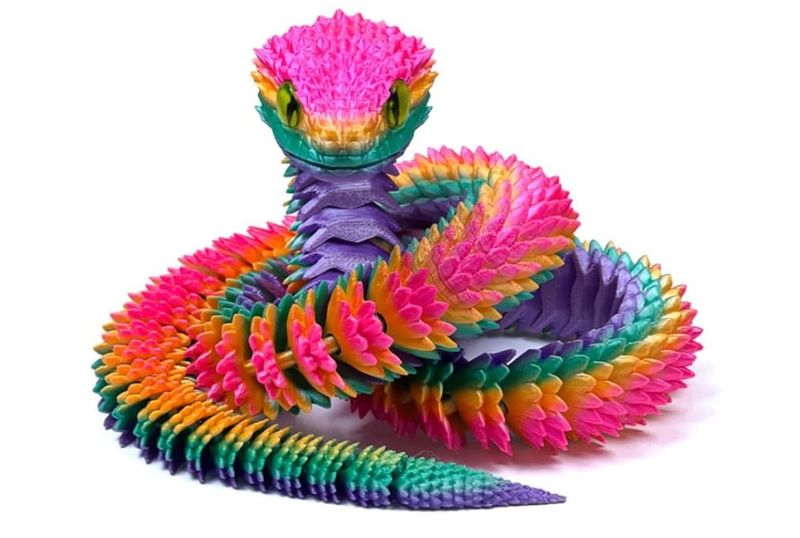 30 Inch 3D Printed Snake - Movable Articulated Snake, Perfect 3D Printed