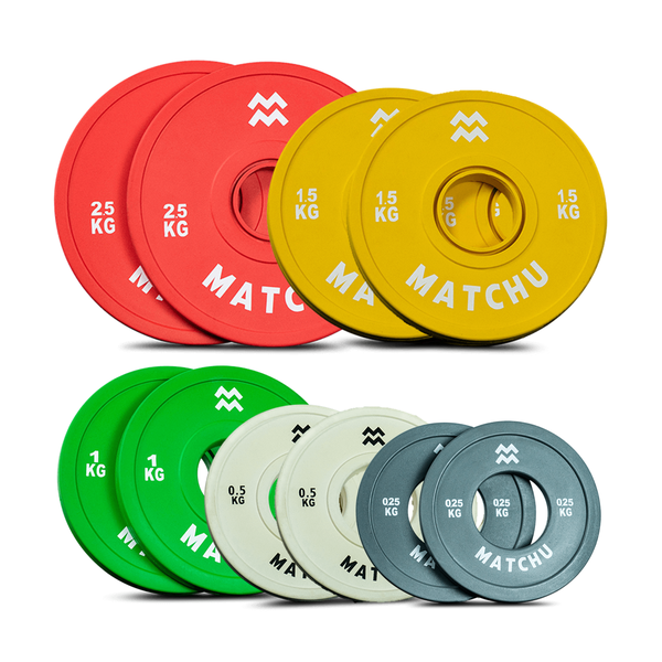 Fractional Weight Plates Set - 5 Sets - 0.25kg, 0.5kg, 1kg, 1.5kg, 2.5kg