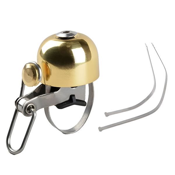 Bike Bell Copper Bicycle Bell with Loud Sound Bell for Cycle - Gold