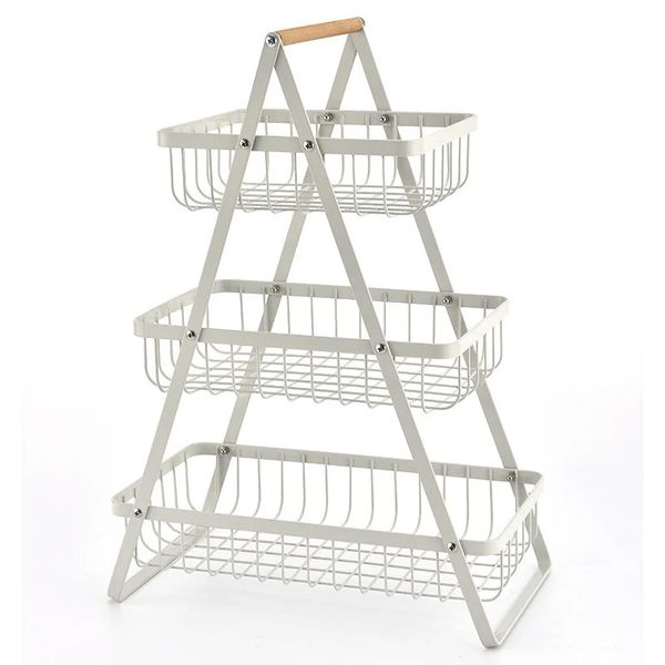 Fruit Storage Baskets Stand With Handle