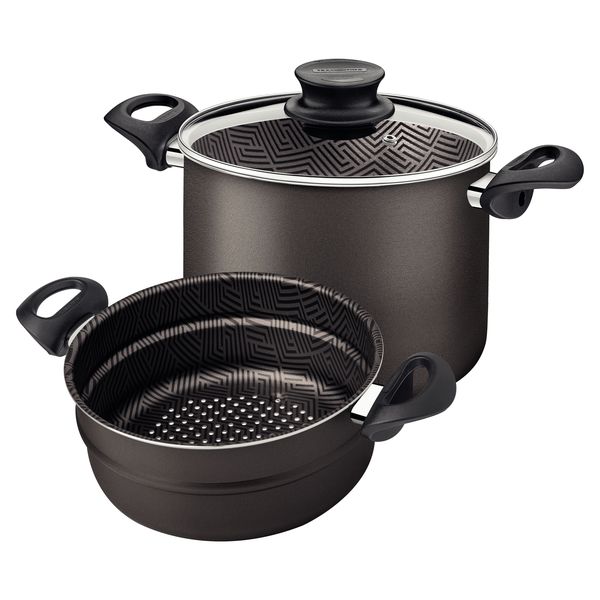 Tramontina Paris 4-Function Nonstick Coating Steamer with Glass Lid - 22cm