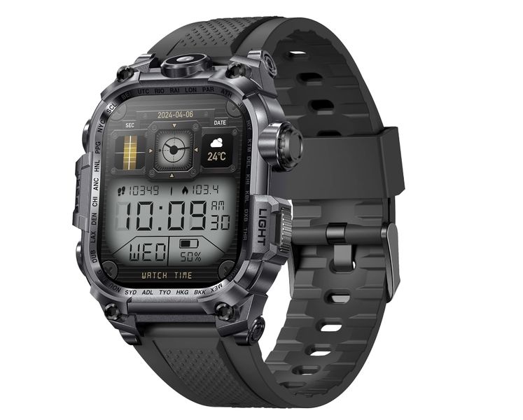 Tough Smart Watch for Working Men with Flashlight, 2.01" HD Ultra Large