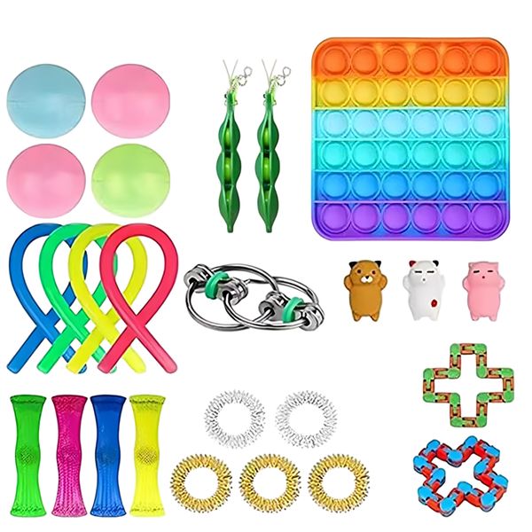 25 Piece Set of Venting and Stress Relieving Toys for Adults and Children