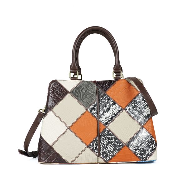 Checkmate Genuine Leather Tote Bag With Shoulder Strap