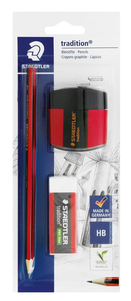 STAEDTLER Tradition Set - Tradition Pencil &amp; Tub Sharpener &amp; Eraser