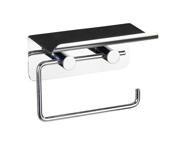 Wenko - Toilet Paper Holder With Shelf - Stainless Steel
