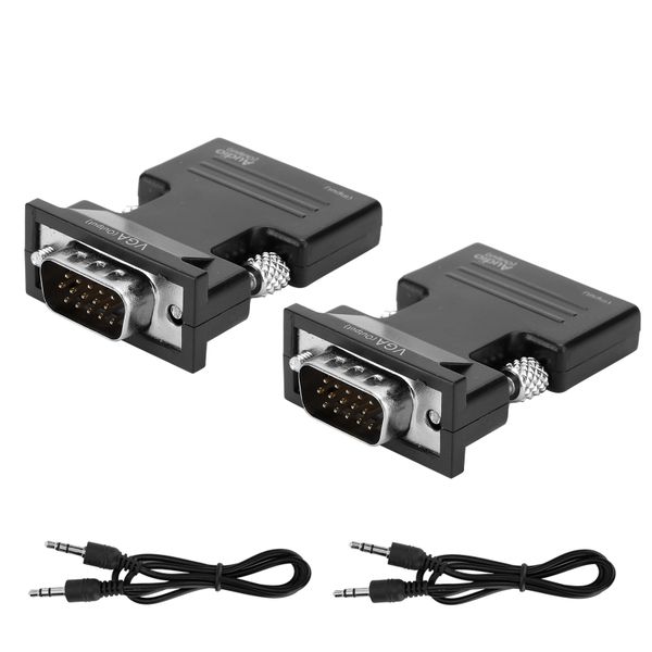 2 Pieces HDMI to VGA Converters, 1080P, PC Cable