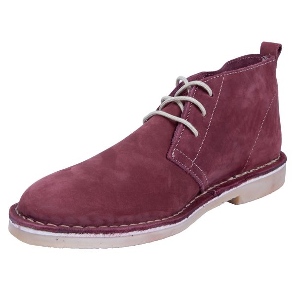Bata Mens Safari Boot Nubuck Burgundy