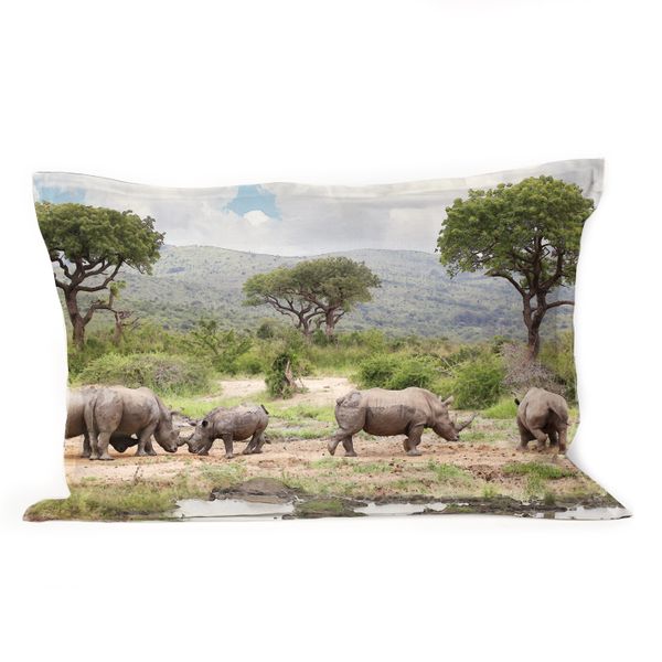 Rhino Family Throw Pillow Cushion with inner